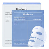 BIODANCE Hydro Cera-nol Real Deep Mask, Hydrating Overnight Hydrogel Face Mask, Moisturizing, Redness Reducing, Quick Soothing, After Sun Care, Sunburn Relief, Korean Skin Care |1.19oz(34g) x4ea