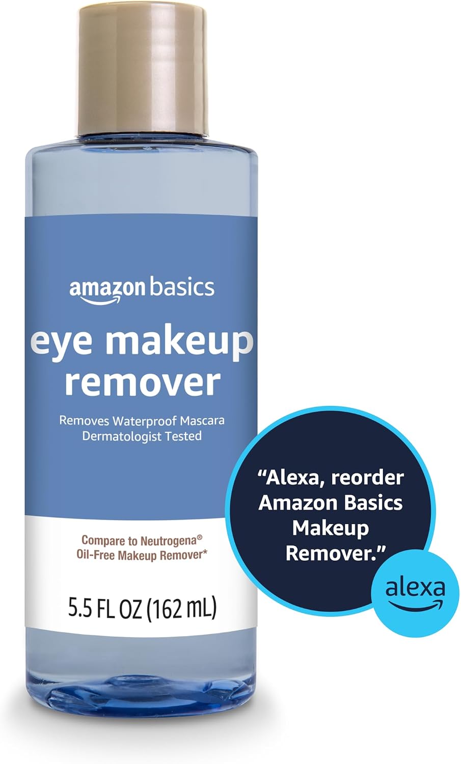 Amazon Basics Eye Makeup Remover – Oil-Free, Removes Waterproof Mascara, Fragrance-Free