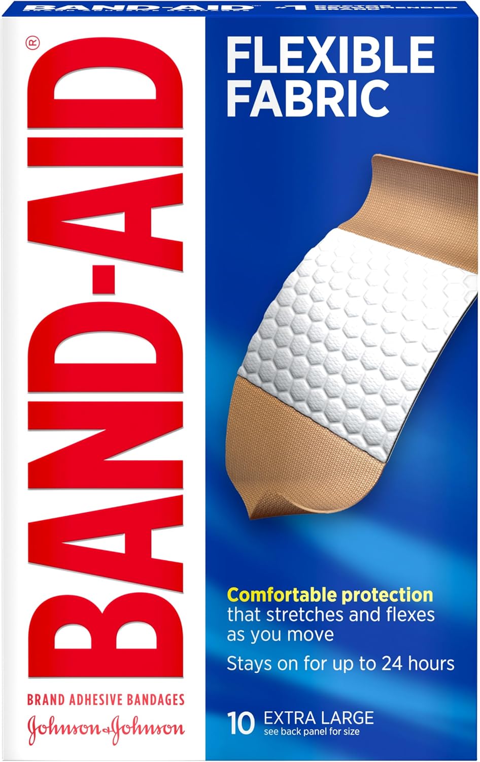 BAND-AID Brand Flexible Fabric Adhesive Bandages, Assorted Sizes, 30 Count