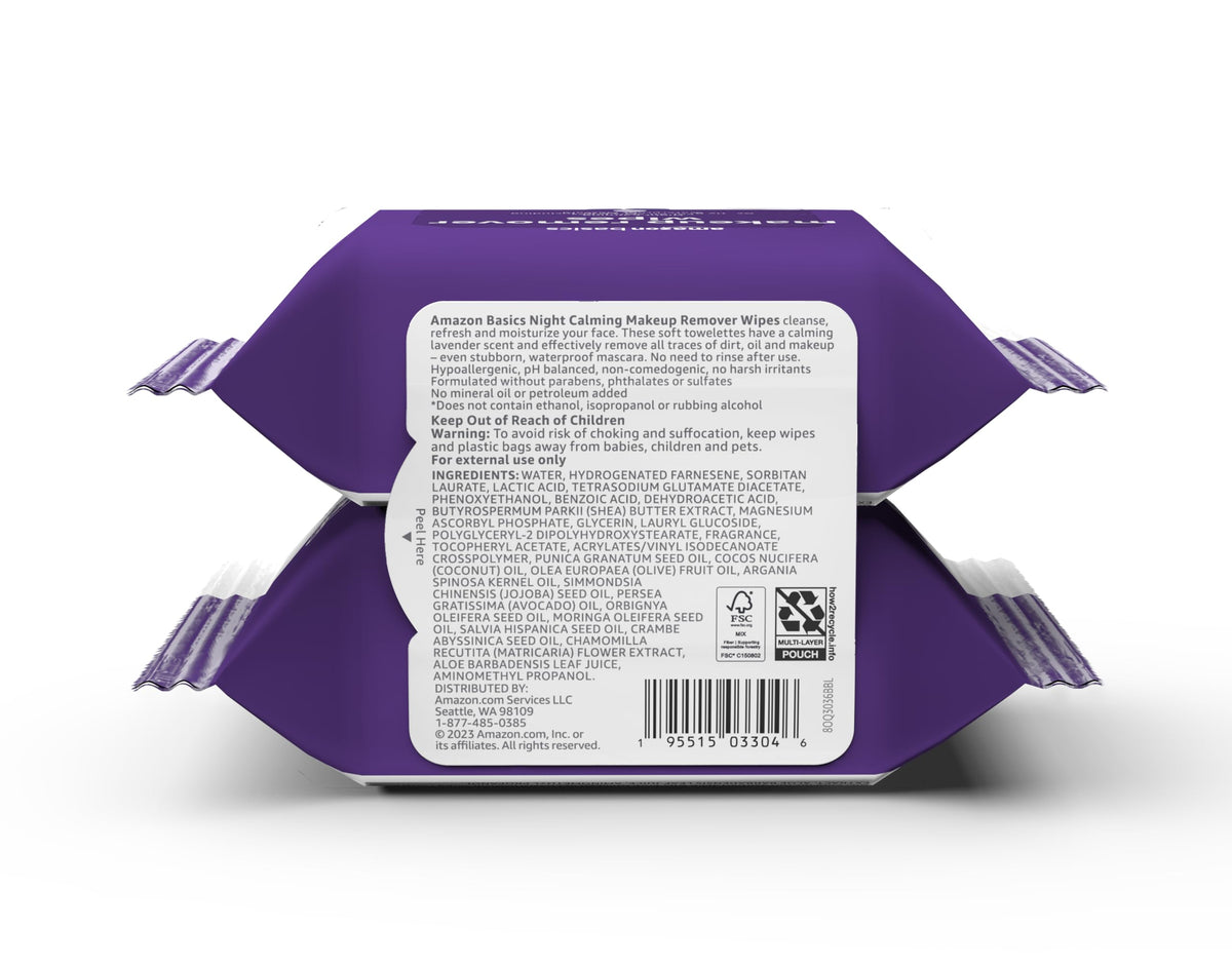 Makeup Remover Cleansing Wipes – Gentle, Hypoallergenic & Alcohol-Free (25 Count)