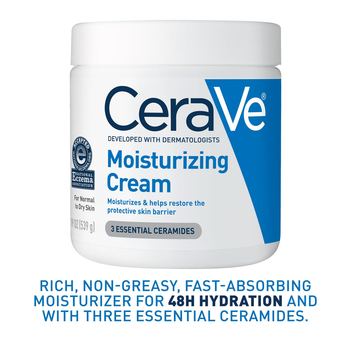 CeraVe Moisturizing Cream, Face Body Moisturizer, Normal to Dry Skin, 8 Fl Oz