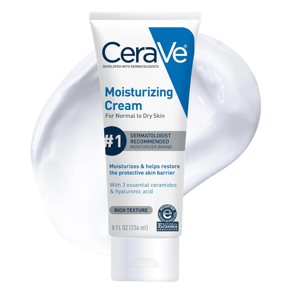 CeraVe Moisturizing Cream, Face Body Moisturizer, Normal to Dry Skin, 8 Fl Oz