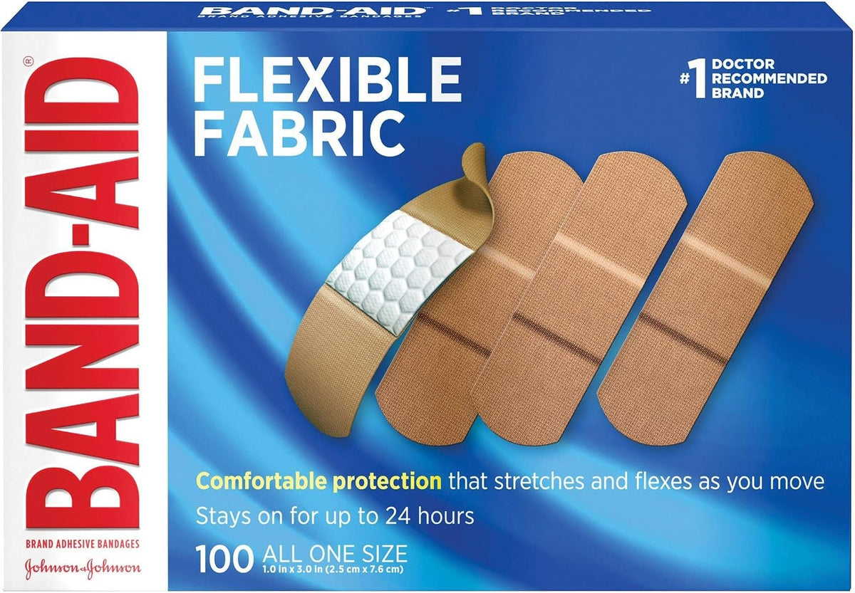 BAND-AID Brand Flexible Fabric Adhesive Bandages, Assorted Sizes, 30 Count