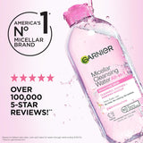 Garnier Micellar Water Hydrating Facial Cleanser & Makeup Remover – Sensitive Skin, Vegan