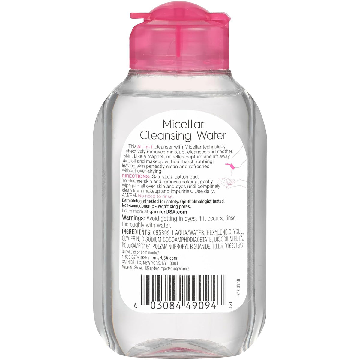Garnier Micellar Water Hydrating Facial Cleanser & Makeup Remover – Sensitive Skin, Vegan