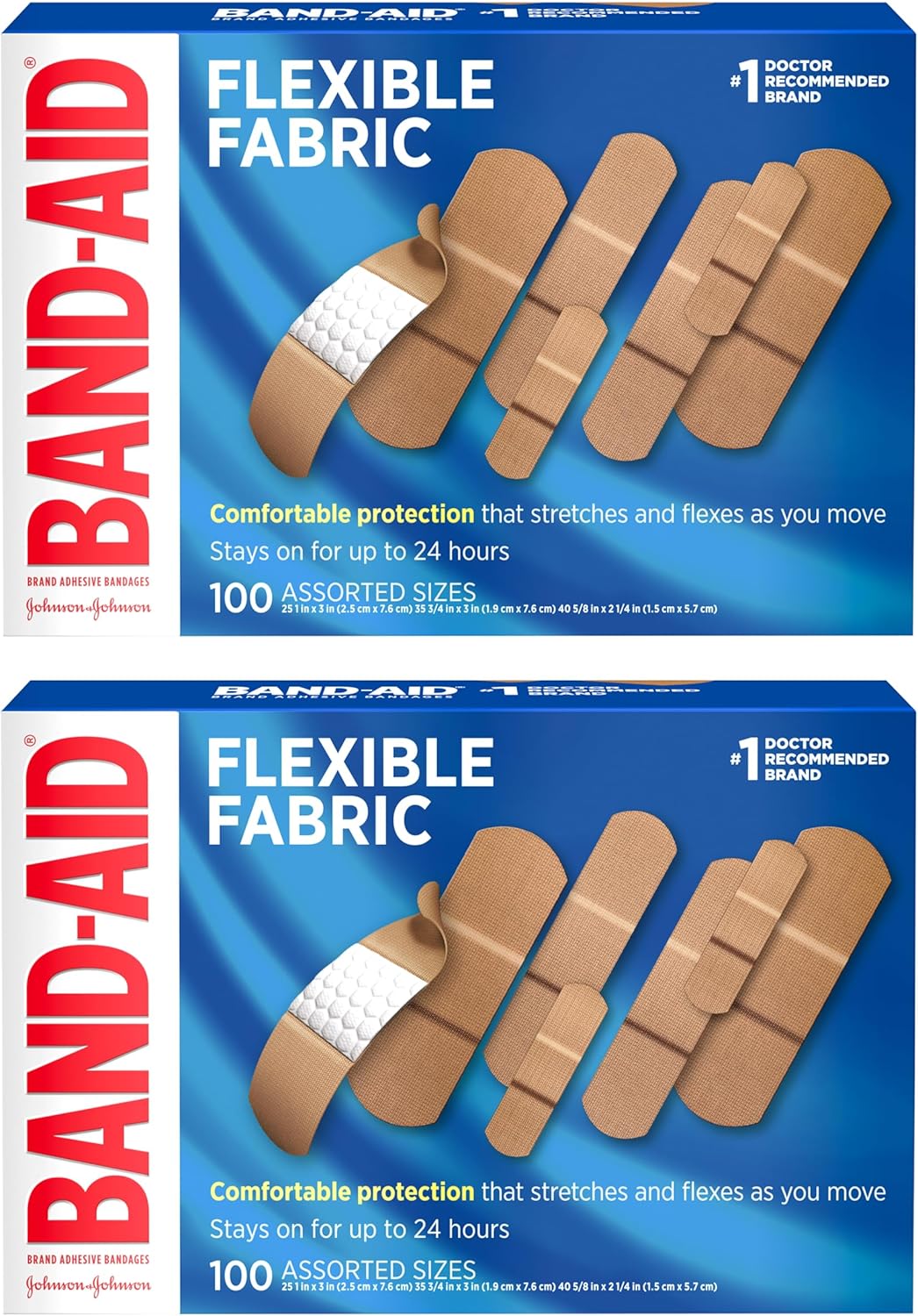 BAND-AID Brand Flexible Fabric Adhesive Bandages, Assorted Sizes, 30 Count