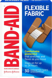 BAND-AID Brand Flexible Fabric Adhesive Bandages, Assorted Sizes, 30 Count
