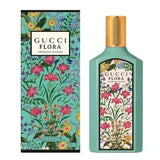 Gucci Flora perfume bottle and packaging with floral design