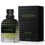 Valentino Uomo perfume bottle and packaging on a white background