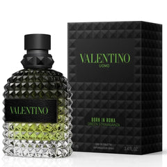 Valentino Uomo perfume bottle and packaging on a white background